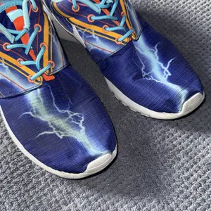 Nike Roshe One‎ Print Lightning Sneakers Youth 6.5Y Women's 8 Blue Multi Color thumbnail 3