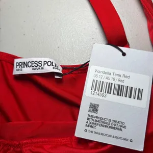 Princess Polly NWT Red Wandella Spaghetti Strap Adjustable Crop Tank Top 12‎ thumbnail 5