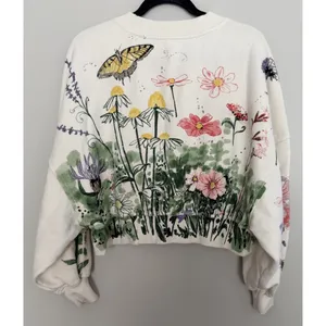 Free People Gaia Sweatshirt Floral Combo Women's Size XS thumbnail 2