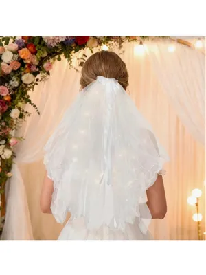 NEW Lighted Bride Veil Pearls 23.6-31.5 In Tier Wedding Veil Bachelorette thumbnail 2