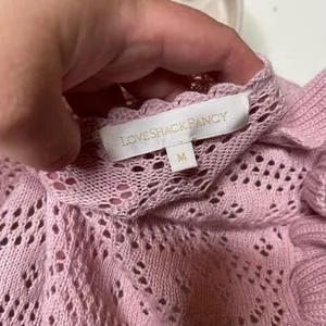 LOVESHACKFANCY Natalie Long Sleeve Pullover Sweater Pink Womens M thumbnail 6