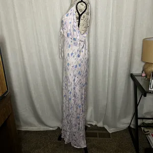 Women's XXL Wild Fable Light Pink Floral Maxi Slip Dress with Blue Flowers thumbnail 3