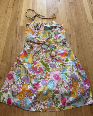 Liberty of London for Target Retro Floral Printed Halter Dress Sz S thumbnail 1
