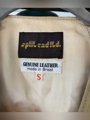 vintage genuine leather suede vest in tan front button closure size Small thumbnail 2