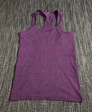 Lululemon Swiftly Tech Racerback Tank Black Chilled Grape Size 4 thumbnail 1