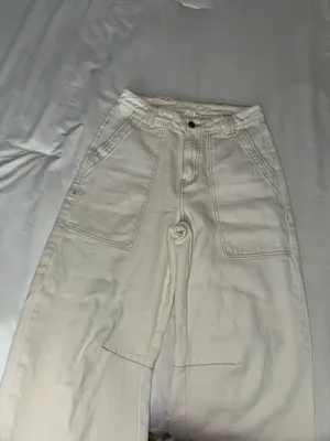 Relaxed Fit Wide Leg Pant White thumbnail 5