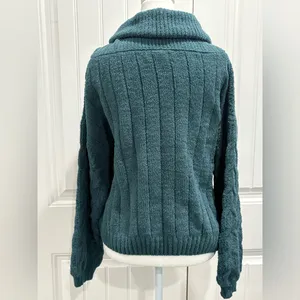 moon & madison Teal Cowl Neck Sweater Blue Size M thumbnail 2