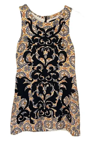 Vanessa Virginia Anthropology Embroidered‎ Linen Owen Floral Shift Dress 6P thumbnail 1