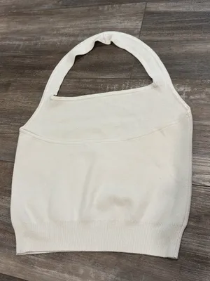Abercrombie & Fitch Elevated Knit Halter Tank White Size XL Summer Essential thumbnail 6