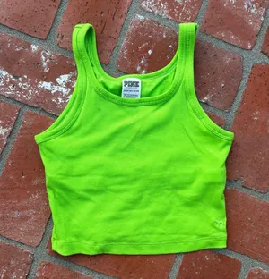 PINK NWOT Neon Green Tank Top thumbnail 1