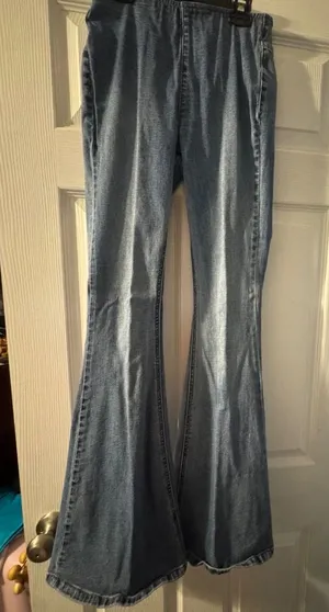 Rock & Roll Denim High Rise Bell Bottom Flare Jeans Medium Wash Size 25x34 thumbnail 1