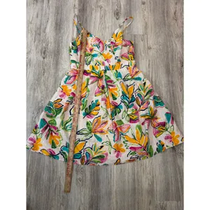 Easel Los Angeles‎ Floral Print Wrap V Neck Smocked Back Mini Dress L thumbnail 5