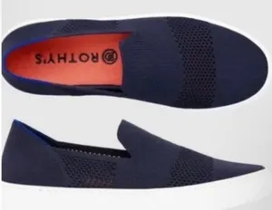 Rothy's The Sneaker Maritime Lattice Stitch Navy Slip On Shoes Women’s 9 EUC thumbnail 1
