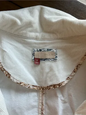 Anthropologie Pilcro Washed Corduroy White Oversized Blazer Coat XS thumbnail 8