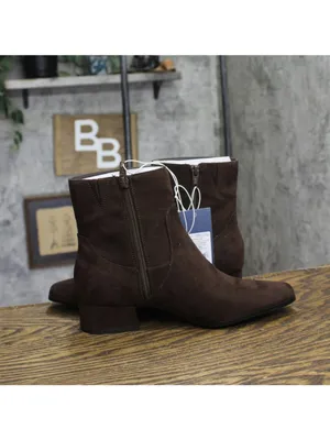 Universal Thread Block Heel Ankle Boots with Memory Foam Insole Brown 6.5W thumbnail 6