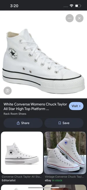 White Converse Platform High-Top Chuck Taylor All Star Sneakers thumbnail 2