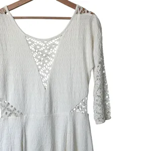 Free People To the Point Dress M White Lace Mini thumbnail 11
