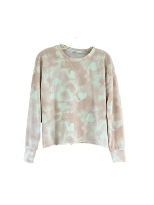 Grayson Threads Pink Tie Dye Heart Sleep Shirt and Shorts Medium thumbnail 2