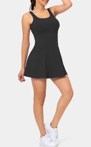 Halara Square Neck Side Pocket 2-Piece Mini Flare Dress Set thumbnail 4