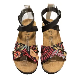 Papillio by Birkenstock Lola Wedge Sandal Size 37 Floral Ankle Strap Leather NEW thumbnail 3