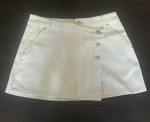 Free People - We the Free - White/Ivory Wrap Button Mini Skirt thumbnail 6