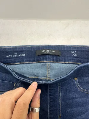 Liverpool Jeans The Ankle Skinny Womens 10/30 Blue Denim Pull On High Rise thumbnail 5