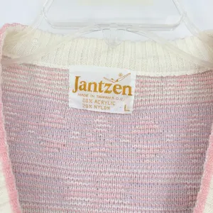 Vtg Jantzen 80s Sweater Womens Vest Sz L Fair Isle Pastel Cottagecore Grandma thumbnail 7