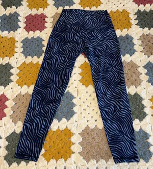 Aerie Blue and Black Zebra Print Leggings Woman’s Medium Stretchy Spandex Blend thumbnail 1