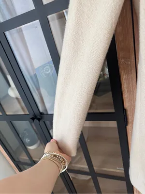 Zara blazer mini dress ecru beige collar pockets long sleeve neutral thumbnail 5