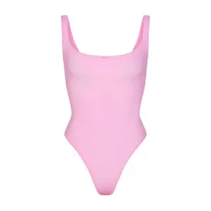 SKIMS Light Pink Bubblegum Picot Bodysuit thumbnail 2