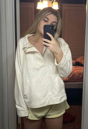 Target white crew neck sweatshirt thumbnail 1