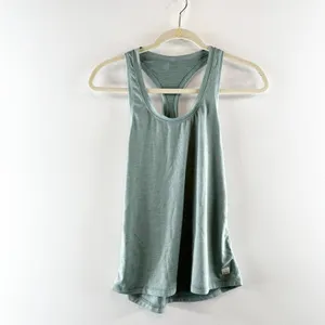 Vuori Lux Performance Sleeveless Racerback Tank Top Neptune Heather Green XS thumbnail 2