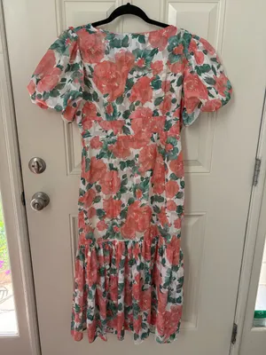 Beulah Style Floral Puff Sleeve Dress Size Large thumbnail 1