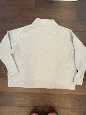 Cable Stitch Women's Cream Mock Neck Sweater Size Medium - C1-346 thumbnail 6