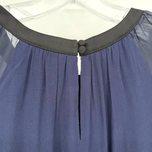 Boden Nerissa Shift Dress Women 8 Navy Sheer Sleeve Minimalist Classic Feminine thumbnail 9
