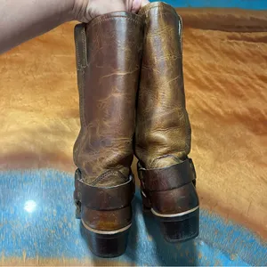Vintage Frye 12R Brown leather Harness Boots USA Cowgirl size 6 thumbnail 7
