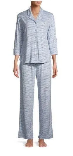 C WONDER Womens 3/4 Sleeved PJ Set Size XL Blue Soft Polyester Spandex New thumbnail 1