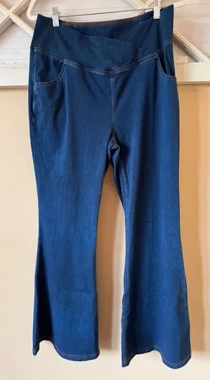Halara Flex High Waisted Crossover Pocket Washed XL Casual Jeans, NWT Stretchy thumbnail 1