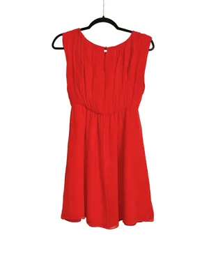Alice + Olivia Josie Red Sleeveless Chiffon Silk Mini Dress thumbnail 3