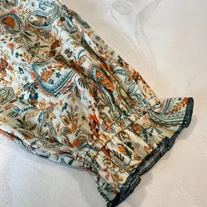 Listicle Size-M-L Maxi Dress Paisley Smocked Tiered Cream Cotton thumbnail 16
