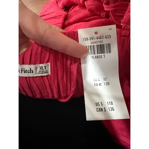 Abercrombie & Fitch Pink Babydoll Crinkle Textured Maxi Dress w/ Pockets XL Tall thumbnail 12