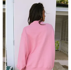 Parke Summerland Varsity Mockneck Sweatshirt Starburst peel Conch L/XL in hand thumbnail 4
