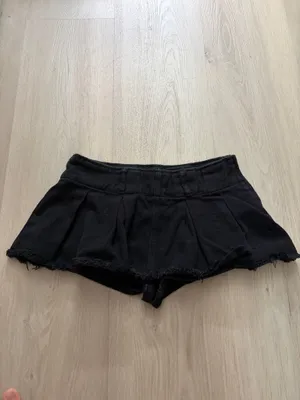 Edikted pleated denim micro skirt skort size small black thumbnail 2