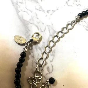 Cookie Lee black seed and beaded choker necklace thumbnail 5