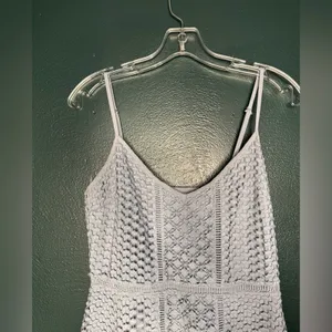 Abercrombie & Fitch Baby Blue Eyelet V-Neck Summer Beach Mini Dress thumbnail 4