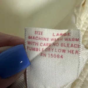 VTG Pembrooke Nightgown Womens L Ivory Nylon Maxi Dress Deep V Neck 70s 80s thumbnail 7