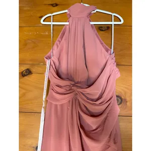 NWT Lulus Lavinia Rusty Rose Mock Neck Backless Maxi Dress Bridesmaid Gala Sz L thumbnail 4