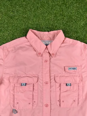 Columbia Sportswear pink long sleeve button up Shacket thumbnail 5