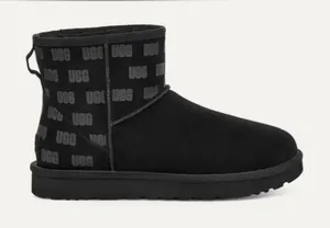 UGG New without original box Classic Mini II Print Boots Black & Grey Size 7 thumbnail 1