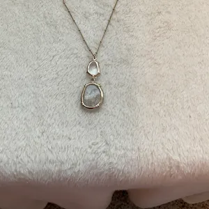 Two Layered Necklace with stones Silver thumbnail 7